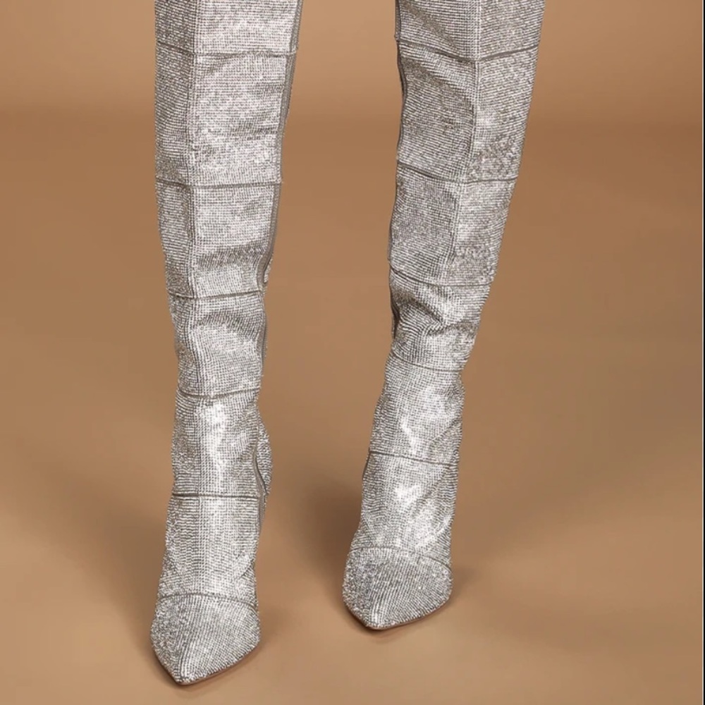 COPY - Steve Madden Wonders Rhinestone Thigh High Stiletto Boot